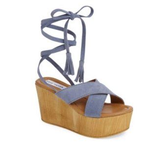 Steve Madden Shella Womens Suede Ankle Wrap Platform Sandals - size 6 - EUC